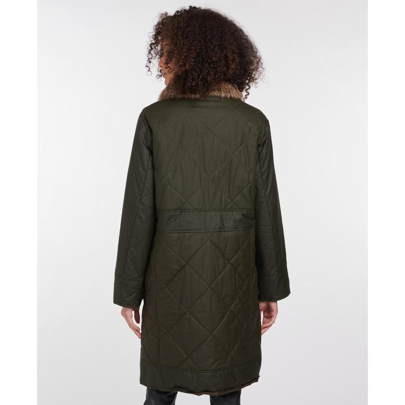 Barbour Golspie Ladies Quilted Wax Jacket - Archive Olive/ Classic - William Powell