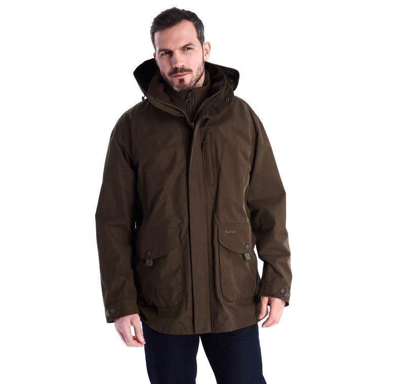 Barbour Gosforth Mens Waterproof Jacket - Dark Olive - William Powell