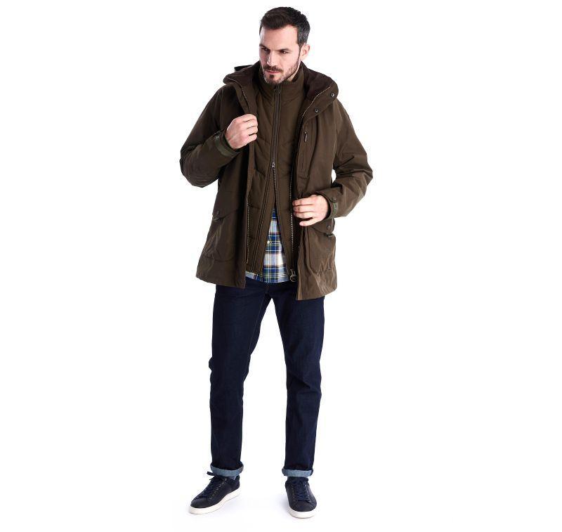 Barbour Gosforth Mens Waterproof Jacket - Dark Olive - William Powell