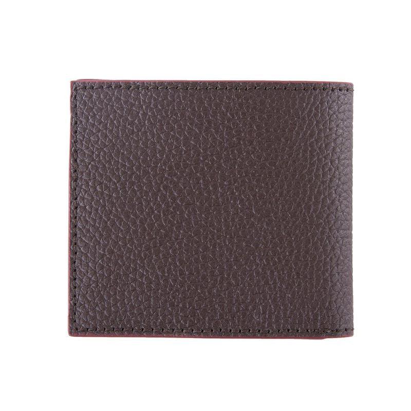 Barbour Grain Leather Mens Billfold Wallet - Dark Brown - William Powell