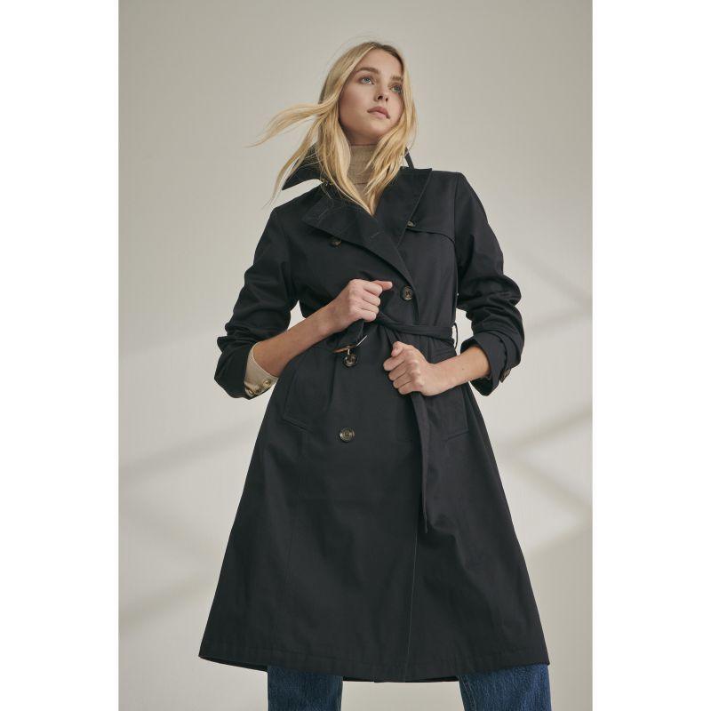 Barbour Greta Ladies Showerproof Trench - Midnight/Rosewood Tartan - William Powell