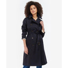 Barbour Greta Ladies Showerproof Trench - Midnight/Rosewood Tartan - William Powell