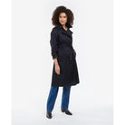 Barbour Greta Ladies Showerproof Trench - Midnight/Rosewood Tartan - William Powell