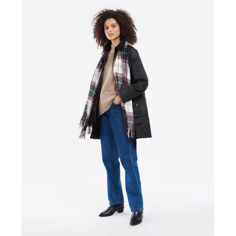 Barbour Hailes Ladies Tartan Wrap Scarf - Midnight Berry - William Powell