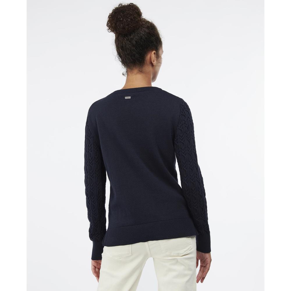 Barbour Hampton Ladies Knit - Navy - William Powell