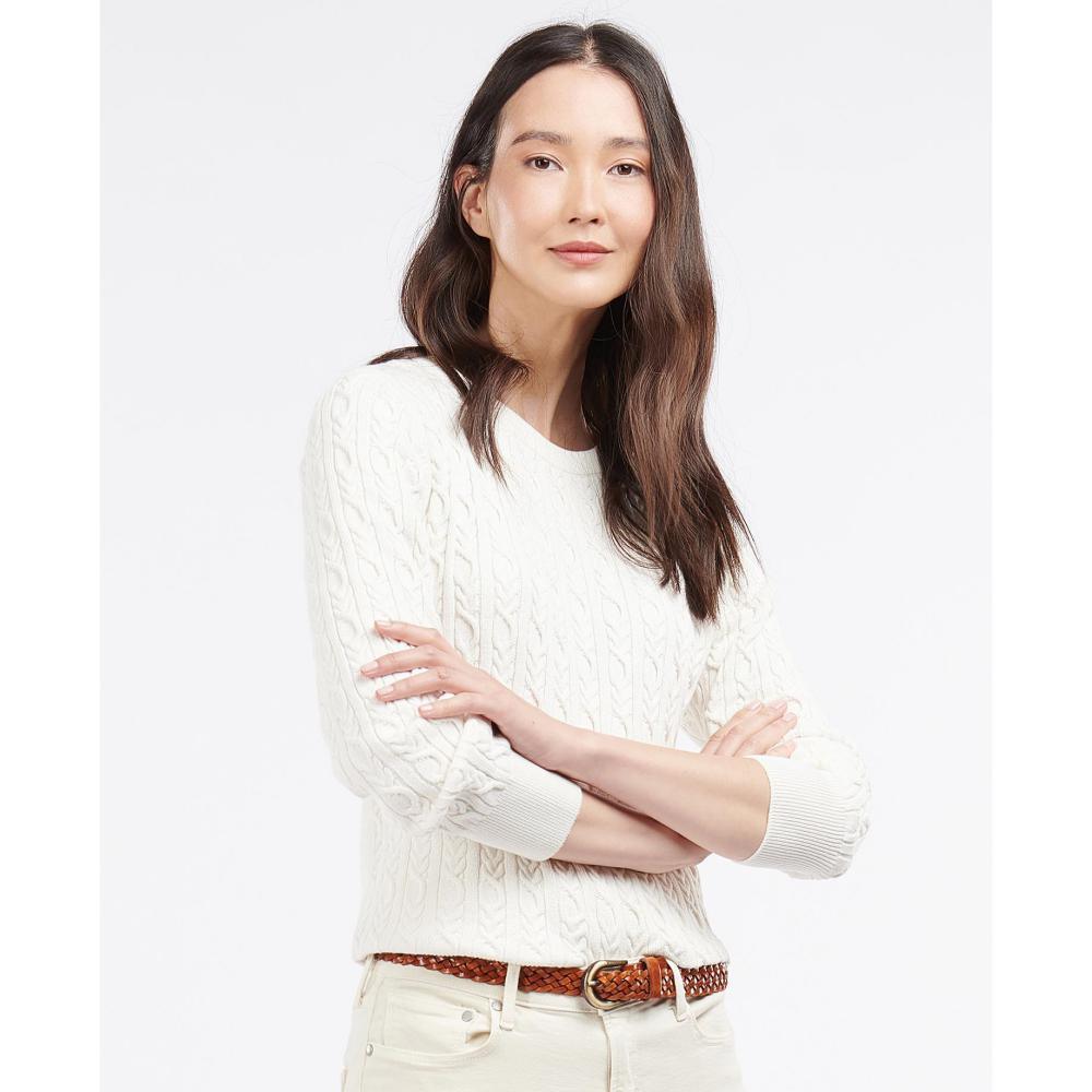 Barbour Hampton Ladies Knit - Off White - William Powell