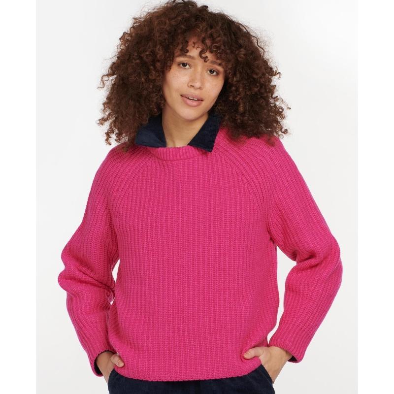 Barbour Hartley Ladies Knit - Fuchsia - William Powell