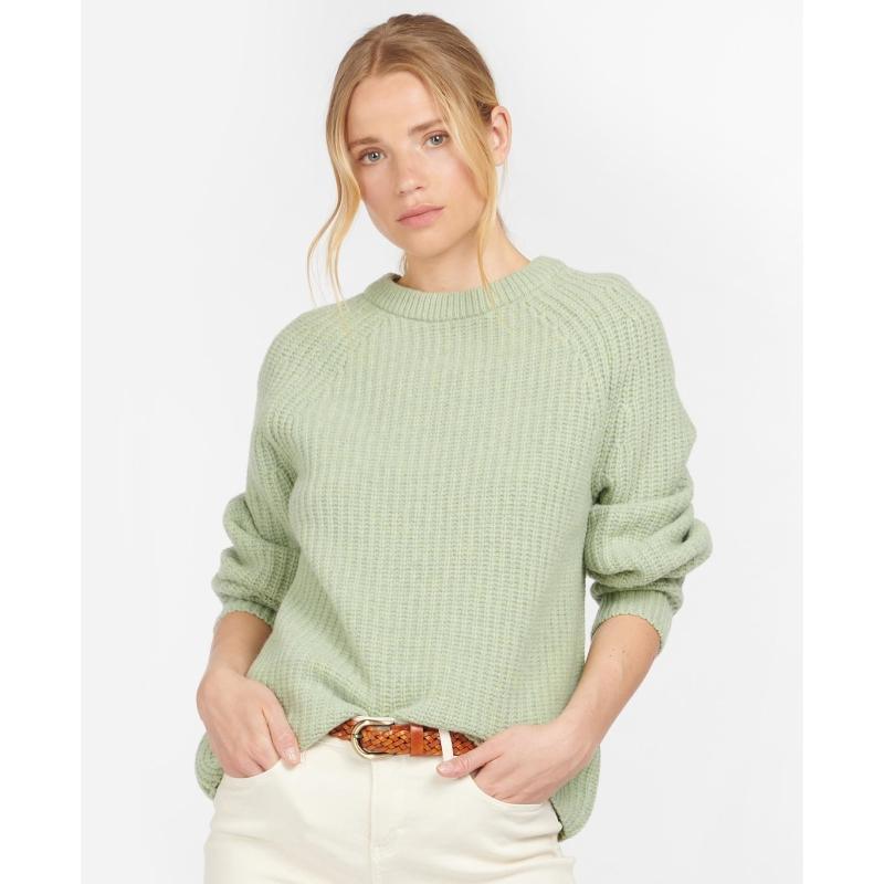 Barbour Hartley Ladies Knit - Soft Sage Marl - William Powell