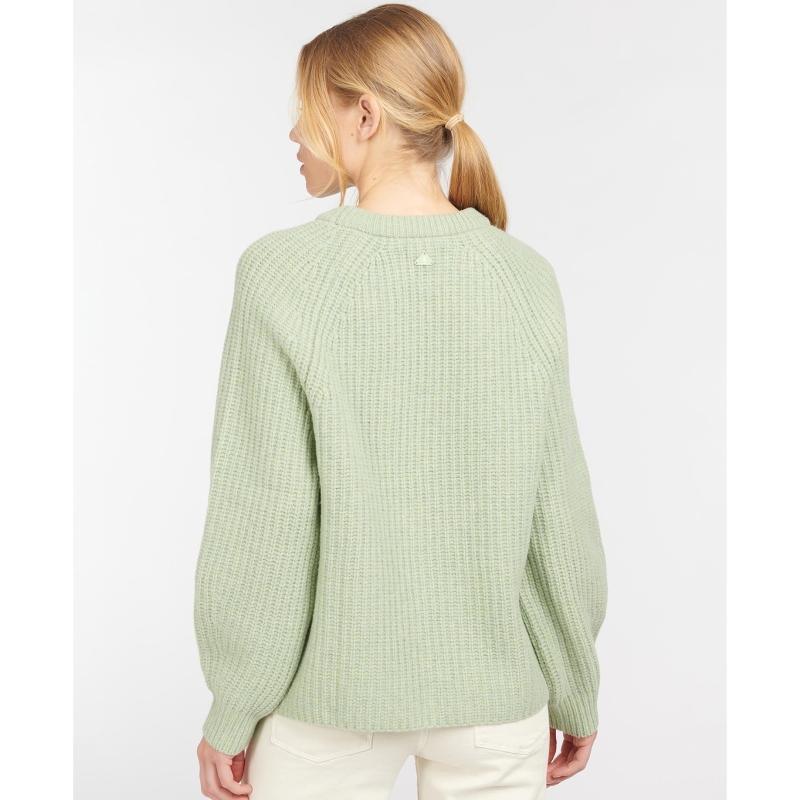 Barbour Hartley Ladies Knit - Soft Sage Marl - William Powell
