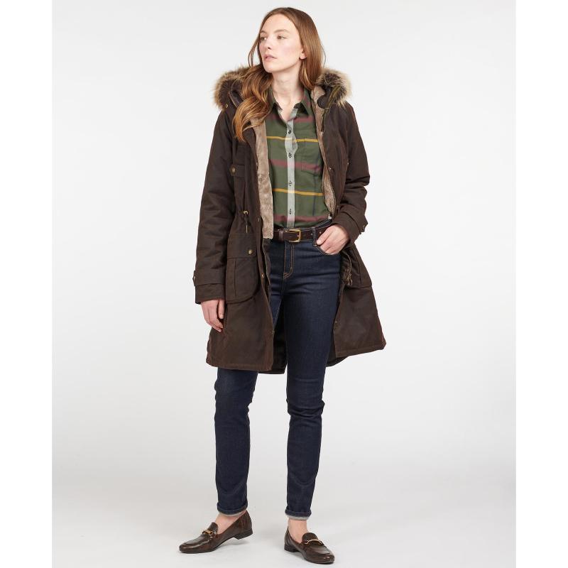 Barbour Hartwith Ladies Wax Parka Jacket - Rustic/Classic - William Powell