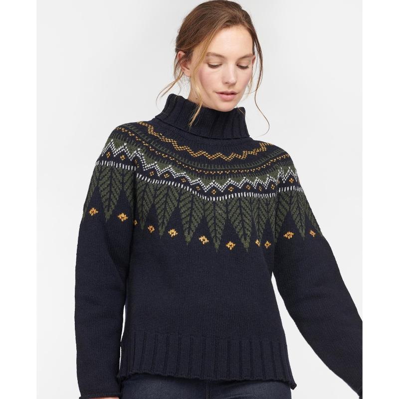 Barbour Hebden Ladies Knit - Navy - William Powell