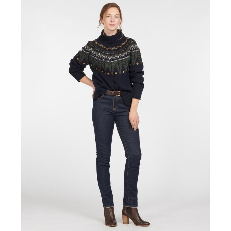 Barbour Hebden Ladies Knit - Navy - William Powell