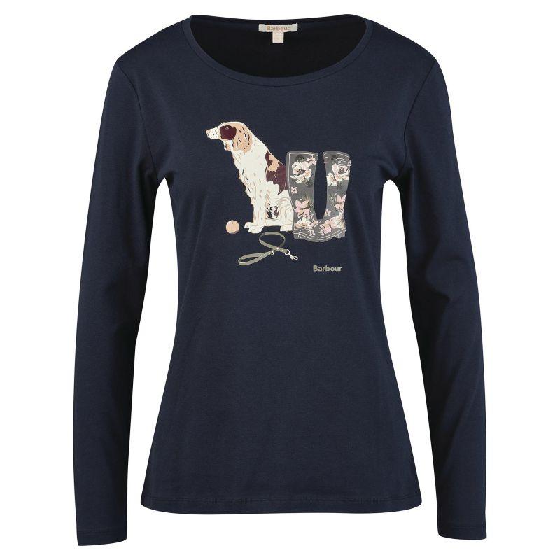 Barbour Hedley Ladies Long Sleeve Tee - Navy - William Powell