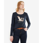 Barbour Hedley Ladies Long Sleeve Tee - Navy - William Powell