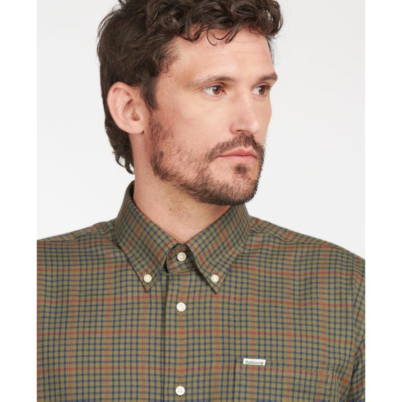 Barbour Henderson Thermo Weave Mens Shirt - Olive - William Powell