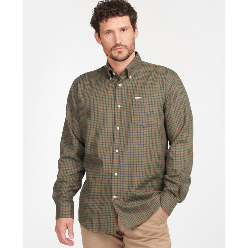 Barbour Henderson Thermo Weave Mens Shirt - Olive - William Powell