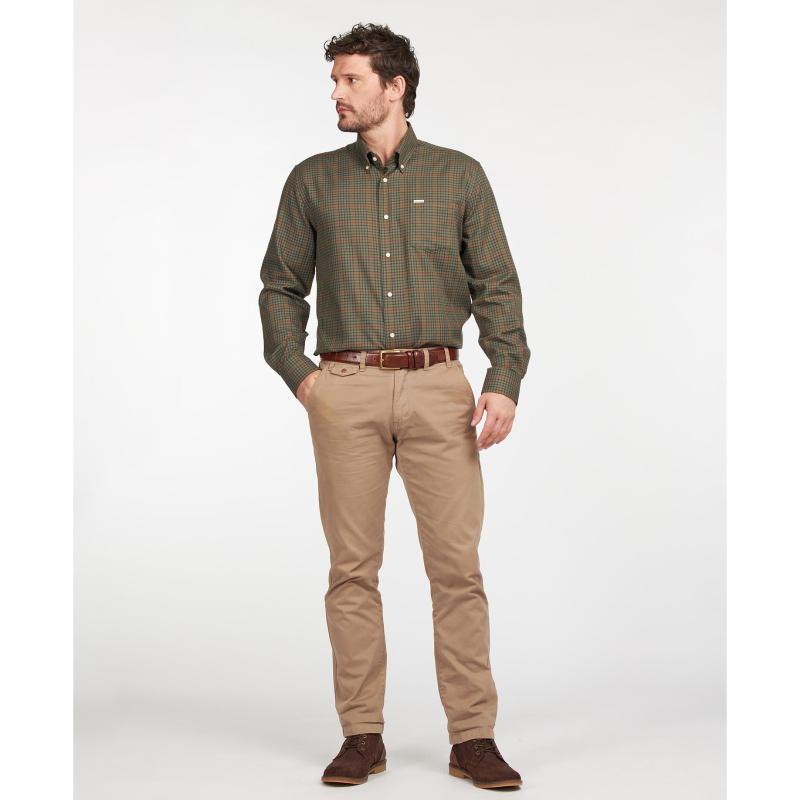 Barbour Henderson Thermo Weave Mens Shirt - Olive - William Powell