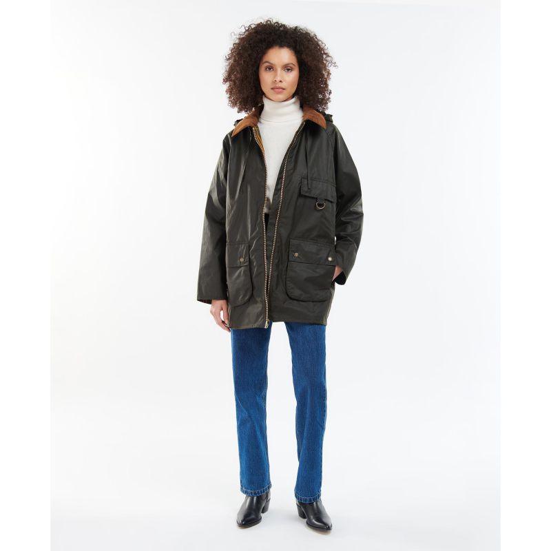 Barbour Highclere Ladies Wax Jacket - Olive - William Powell