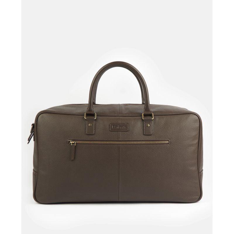 Barbour Highgate Mens Leather Holdall - Dark Brown - William Powell