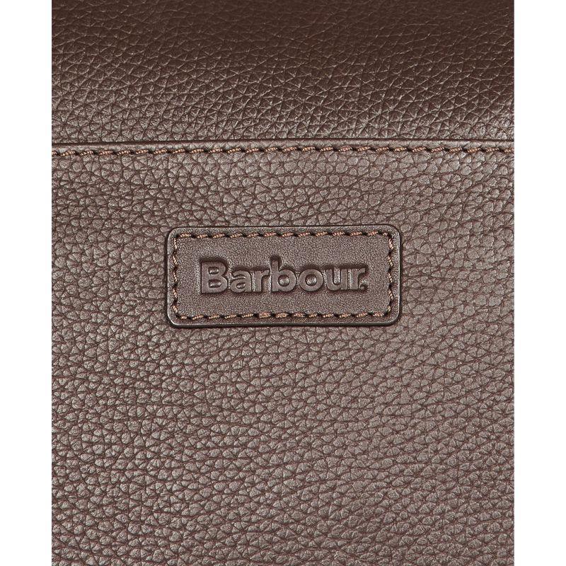 Barbour Highgate Mens Leather Laptop Bag - Dark Brown - William Powell