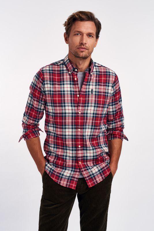 Barbour Highland Check 10 Tailored Mens Shirt - Red - William Powell