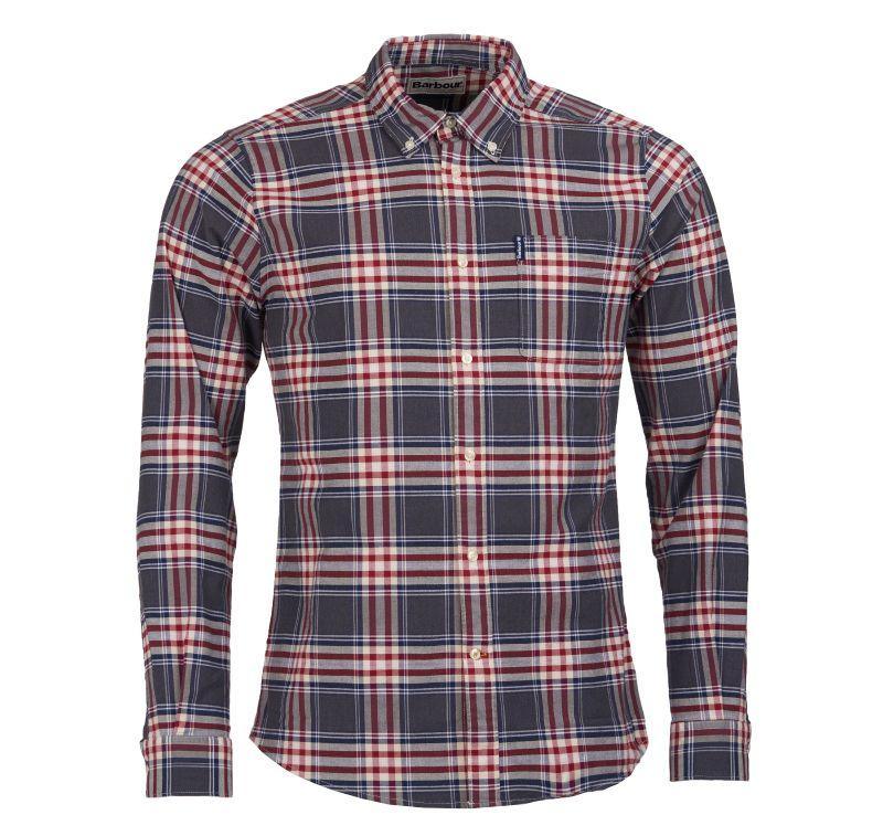 Barbour Highland Check 11 Tailored Mens Shirt - Grey Marl - William Powell