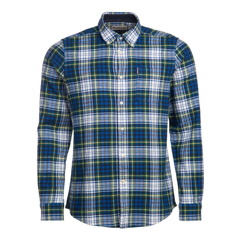 Barbour Highland Check 34 Mens Tailored Shirt - Bright Blue - William Powell