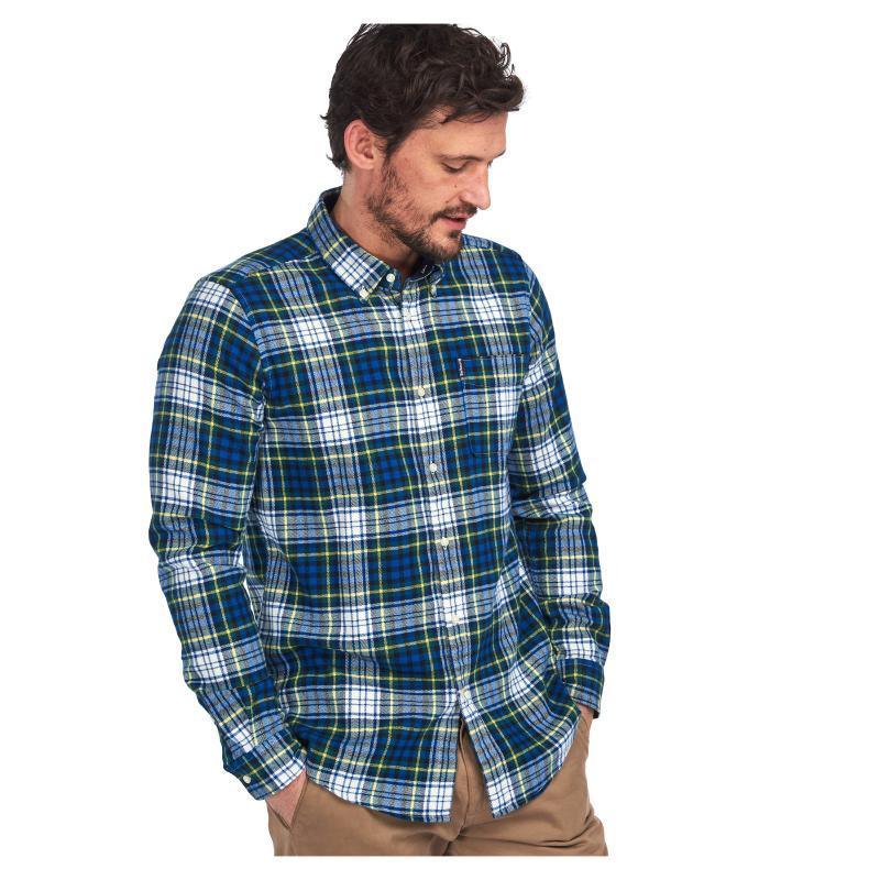 Barbour Highland Check 34 Mens Tailored Shirt - Bright Blue - William Powell