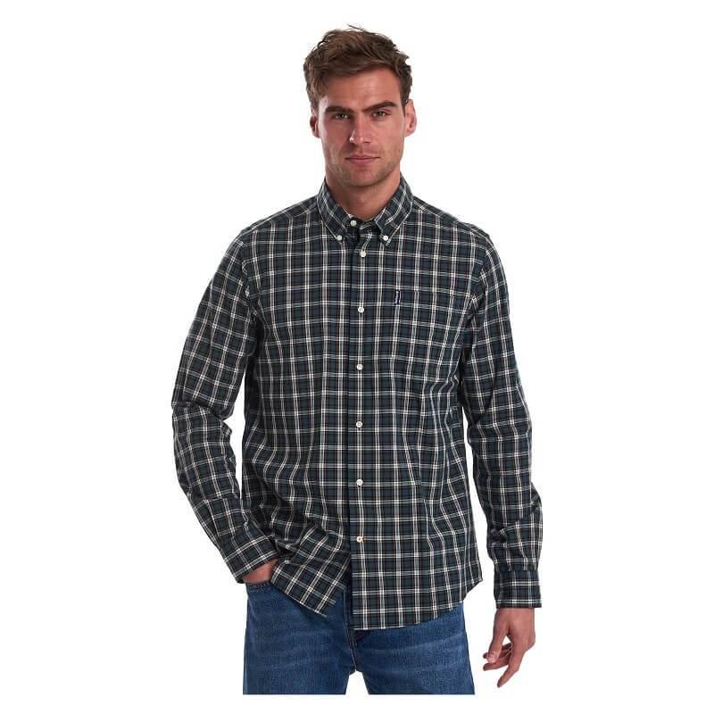 Barbour Highland Check 8 Mens Tailored Shirt - Green - William Powell