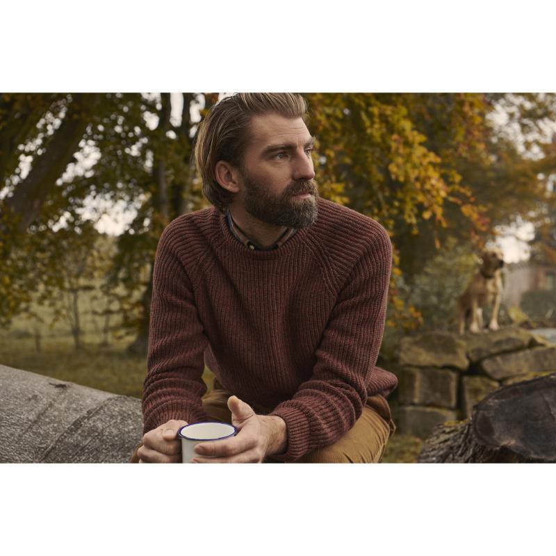 Barbour Horseford Crew Neck Mens Jumper - Cinnamon - William Powell