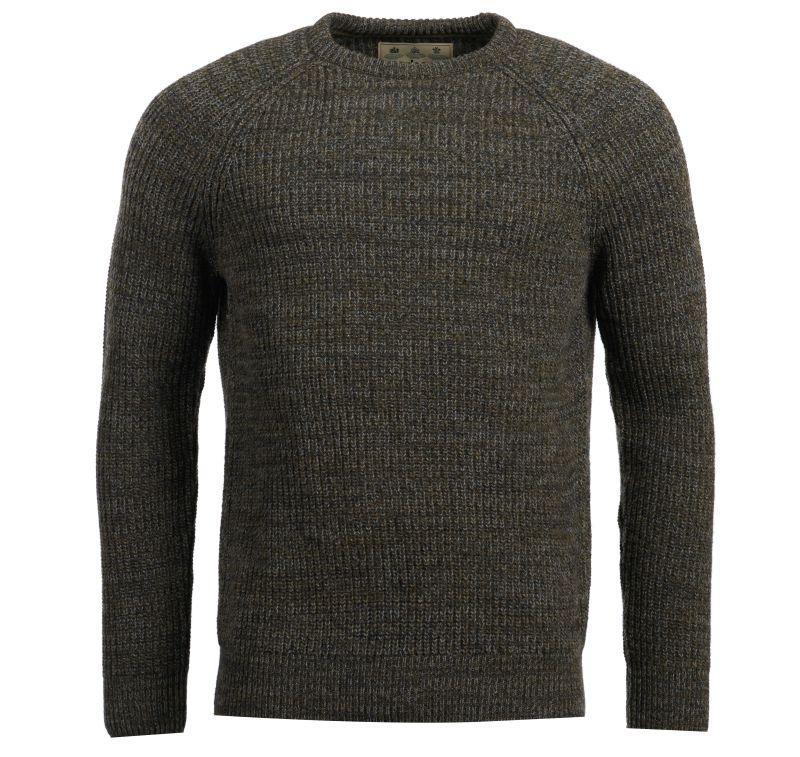 Barbour Horseford Crew Neck Mens Jumper - Olive - William Powell