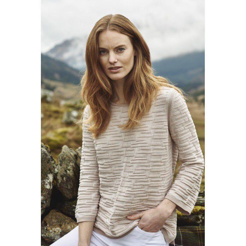 Barbour Islay Ladies Knit - Pale Pink/Off White - William Powell