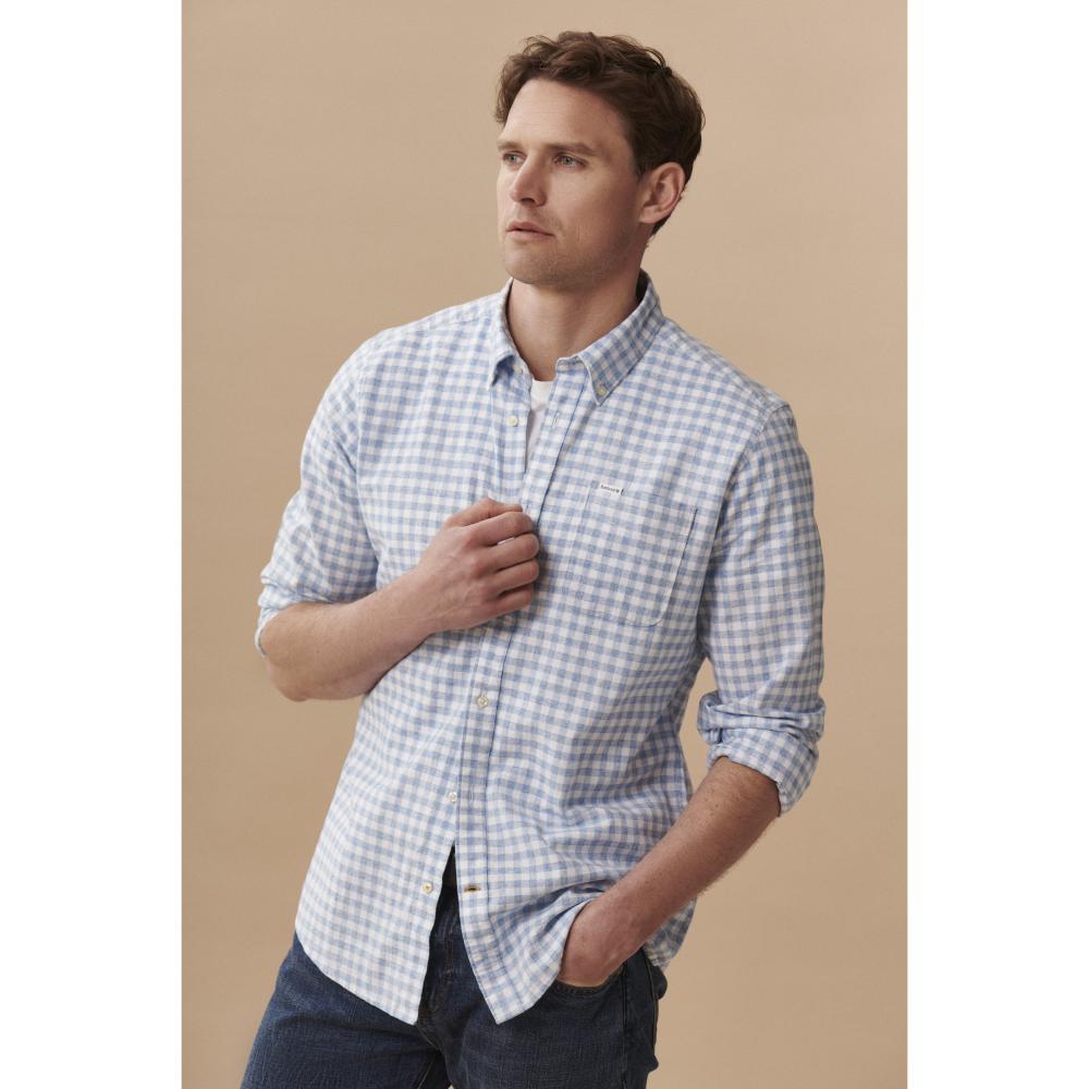 Barbour Kane Tailored Mens Shirt - Blue - William Powell