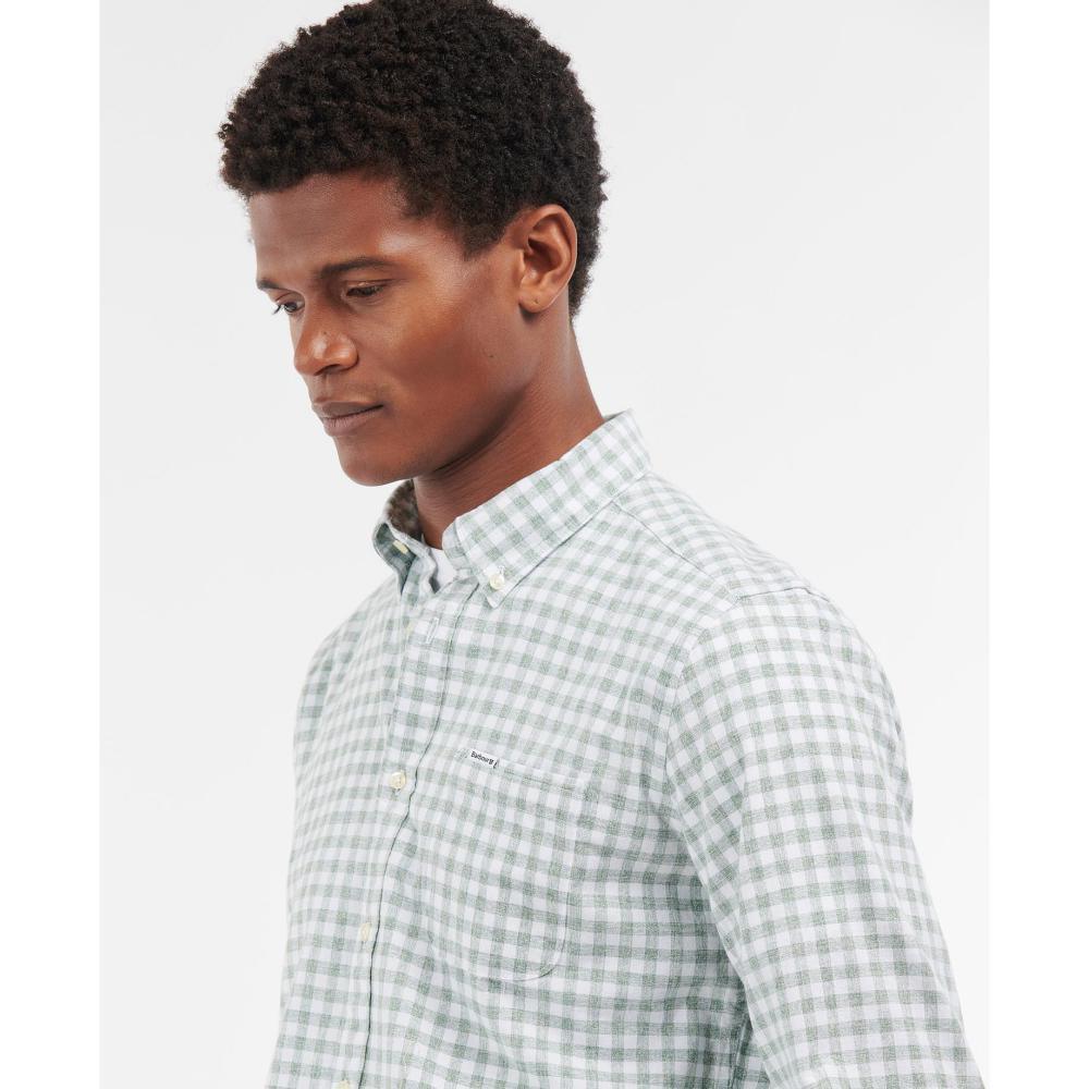Barbour Kane Tailored Mens Shirt - Green - William Powell