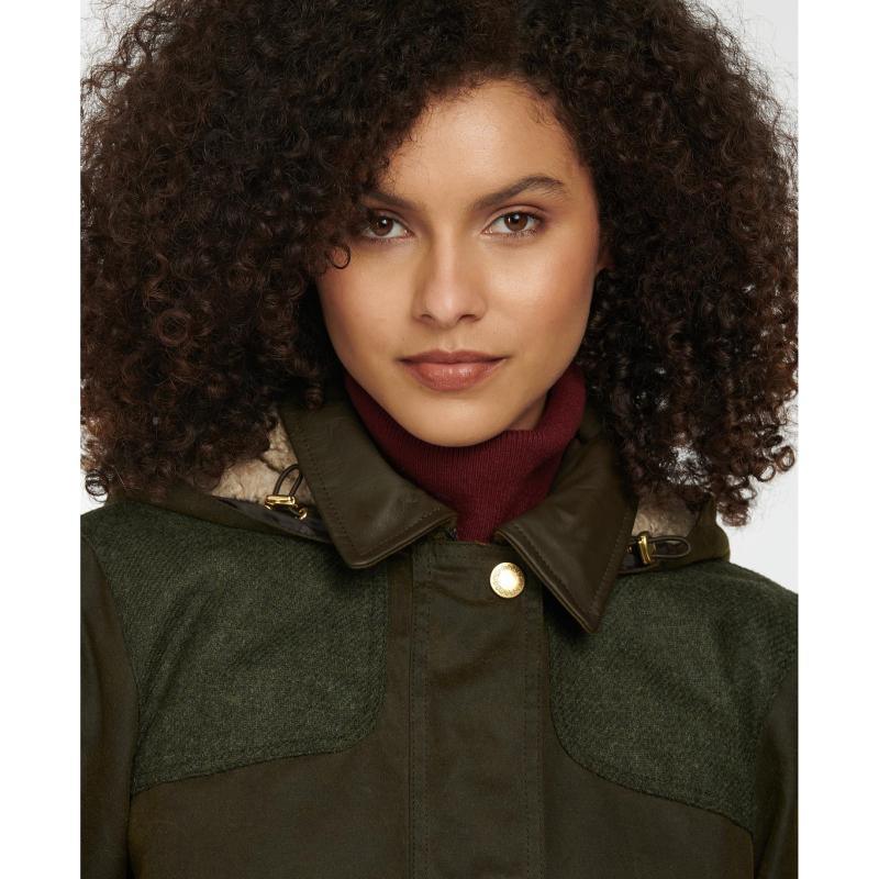 Barbour Keiss Ladies Wax Jacket - Olive/Natural - William Powell