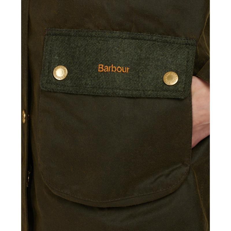 Barbour Keiss Ladies Wax Jacket - Olive/Natural - William Powell