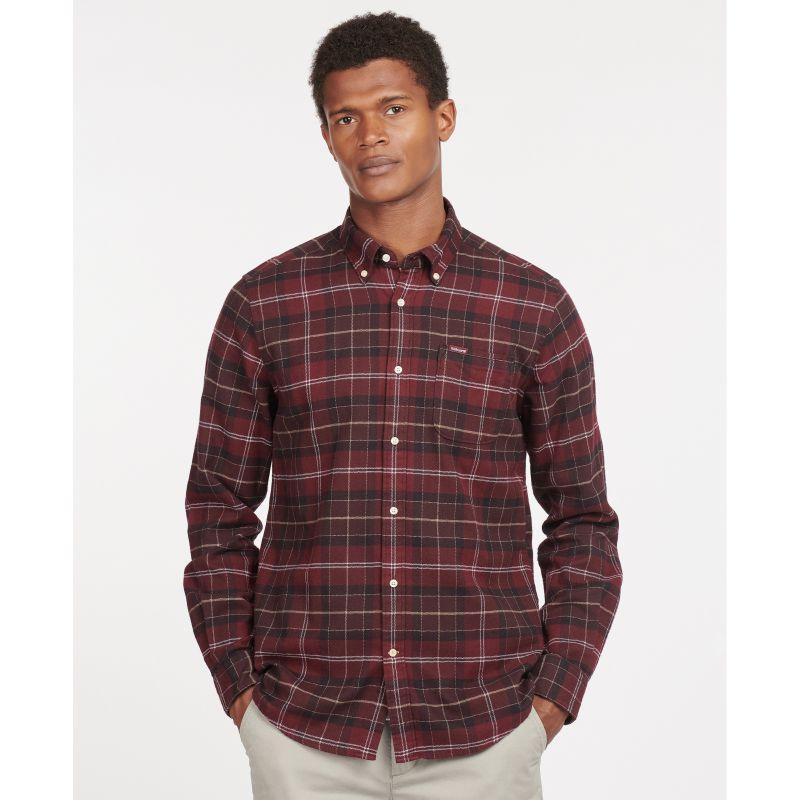 Barbour Kyeloch Mens Tailored Shirt - Winter Red Tartan - William Powell