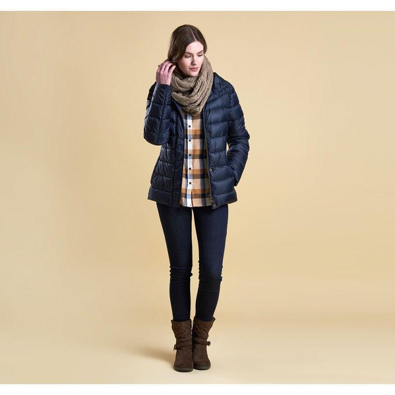 Barbour Ladies Farne Quilted Jacket - Navy - William Powell