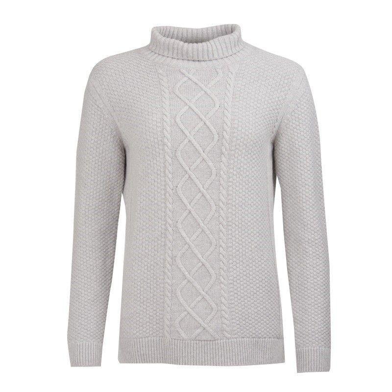 Barbour Ladies Leith Roll Collar Jumper - Light Grey Marl - William Powell