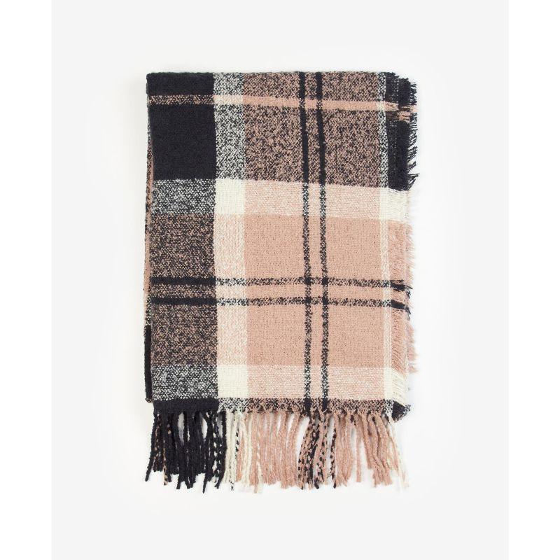 Barbour Ladies Tartan Boucle Scarf - Pink Midnight - William Powell