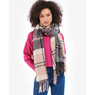 Barbour Ladies Tartan Boucle Scarf - Pink Midnight - William Powell