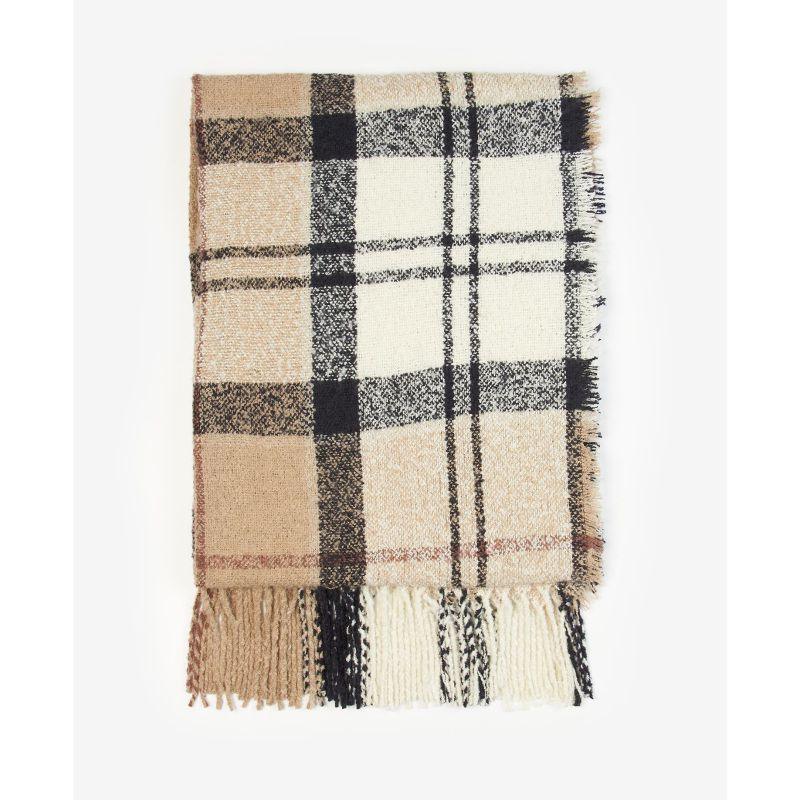 Barbour Ladies Tartan Boucle Scarf - Rosewood - William Powell