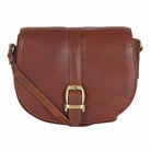 Barbour Laire Ladies Leather Saddle Bag - Brown - William Powell