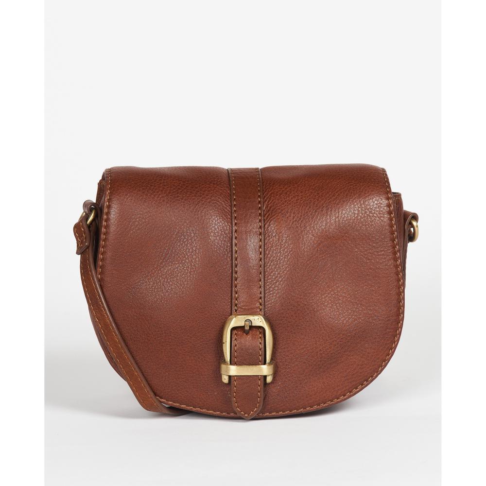 Barbour Laire Ladies Leather Saddle Bag - Brown - William Powell