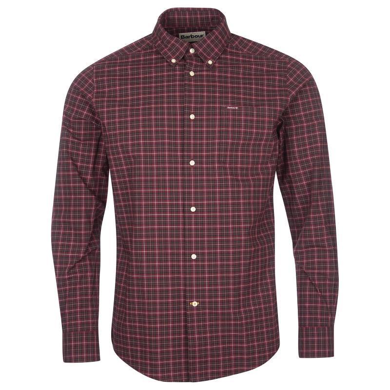 Barbour Lomond Tailored Mens Shirt - Winter Red Tartan - William Powell