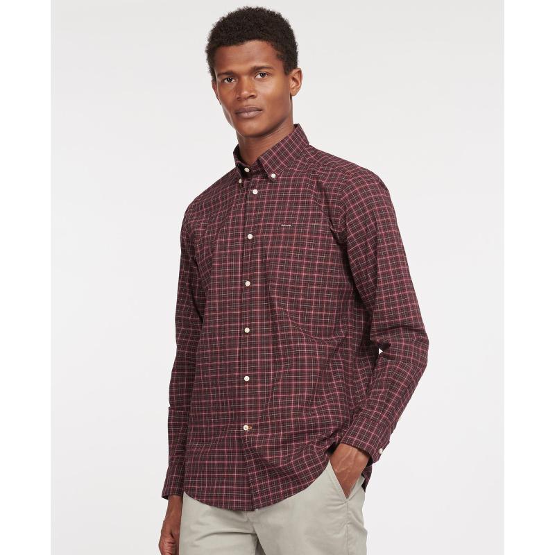 Barbour Lomond Tailored Mens Shirt - Winter Red Tartan - William Powell