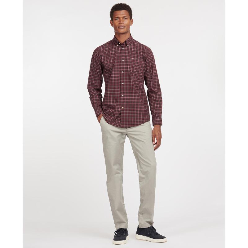 Barbour Lomond Tailored Mens Shirt - Winter Red Tartan - William Powell