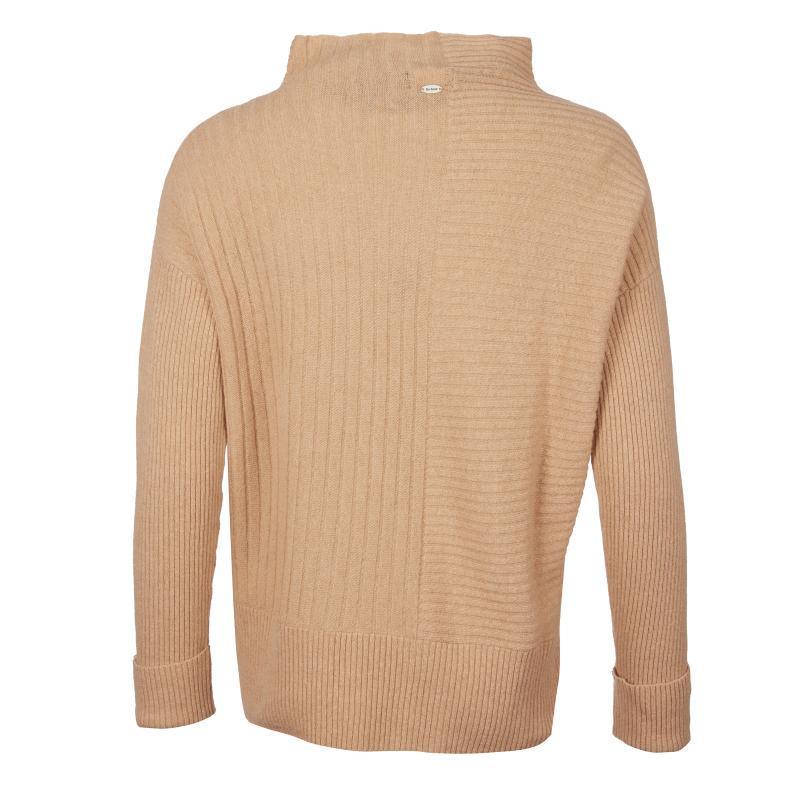 Barbour Lossie Ladies Funnel Neck Knit - Camel - William Powell
