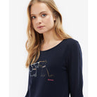 Barbour Lossie Ladies Long Sleeve Tee - Navy - William Powell