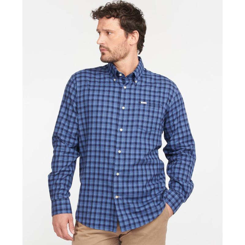 Barbour Lowfell Regular Fit Mens Shirt - Blue - William Powell